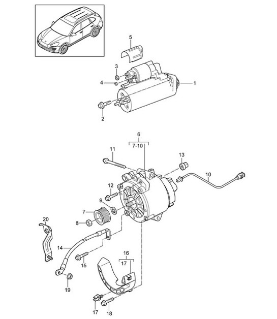 Diagram 902-002 Porsche Cayman 987C/981C (2005-2016) Electrical equipment