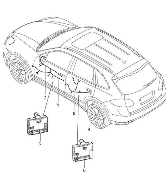 Diagram 902-015 Porsche Cayenne V6 3.6L Benzina 300 CV Materiale elettrico