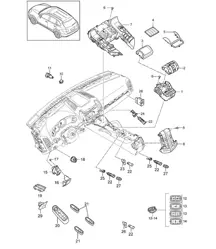 Interruttore / Pannello di controllo / Aria condizionata Cayenne 92A (958) >>2014