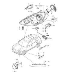 Scheinwerfer / Blinker / Nebelscheinwerfer (PR:8BC,8BZ, 8JD) Cayenne 92A (958) >>2014