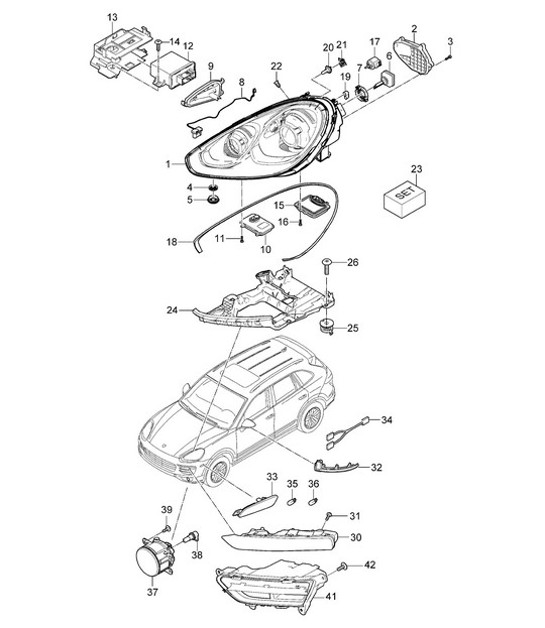 Diagram 905-003 Porsche Cayenne E-Hybrid V6 3.0L 470Hp 