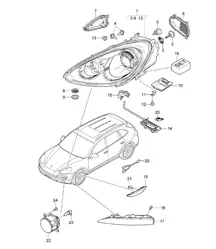 Scheinwerfer / Blinker / Nebelscheinwerfer (PR:-8BB, -8BF,-8BR, -8BC,-8BZ, -8JD) Cayenne 92A (958) >>2014