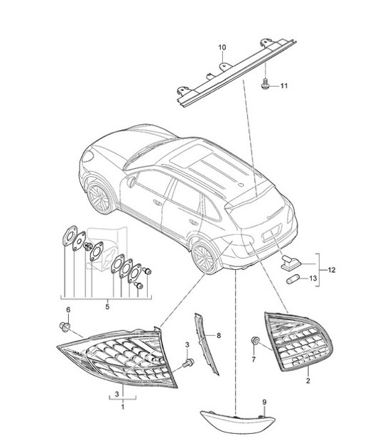 Diagram 905-006 Porsche Cayenne S/GTS 4.8L 2007>> Electrical equipment