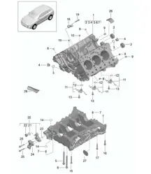 Crankcase housing / Individual parts (Model: CTMA,CTM, CTLA,CTL, DCNA,DCN, DHKA,DHK)  95B.1 Macan 3.0L / 3.6L 2014-18
