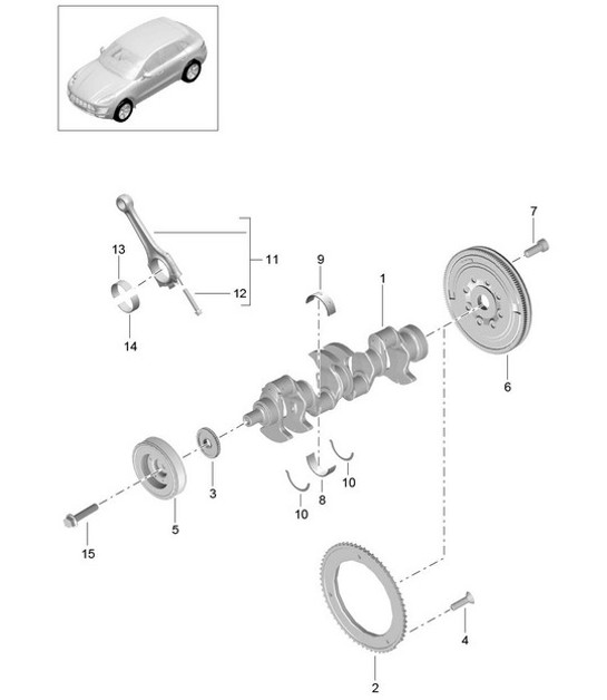 Biella albero motore (Modello: CNCC,CNC, CYNA,CYPA, CYP,CYNB) 95B.1 Macan 2.0L 2014-18