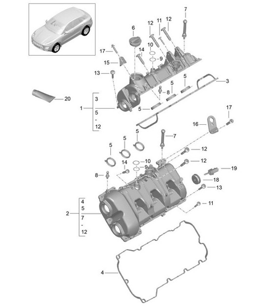 Diagram 103-015 Porsche Cayenne GTS V8 4.8L Petrol 400HP Engine