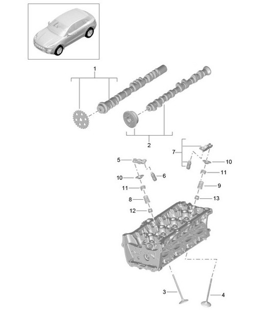 Albero a camme, valvole (Modello: CNCC,CNC, CYNA,CYPA, CYP,CYNB) 95B.1 Macan 2.0L 2014-18