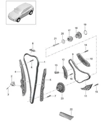 Catena di distribuzione/guida di scorrimento (Modello: CNCC,CNC, CYNA,CYPA, CYP,CYNB) 95B.1 Macan 2.0L 2014-18
