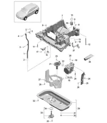 Oil-conducting housing / Oil pump / Vacuum pump / Oil sump (Model: CDUD,CTBA, CTBB,CTBC) 95B.1 Macan 3.0L Diesel 2014-18