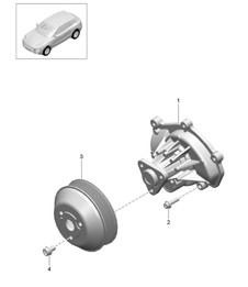 Pompe à liquide de refroidissement (Modèle : CDUD,CTBA, CTBB,CTBC) 95B.1 Macan 3.0L Diesel 2014-18