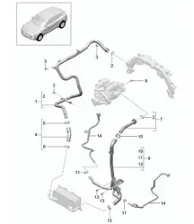Système de refroidissement du liquide de refroidissement (Modèle : CTMA,CTM, CTLA,CTL, DCNA,DCN, DHKA,DHK) 95B.1 Macan 3,0L / 3,6L 2014-18