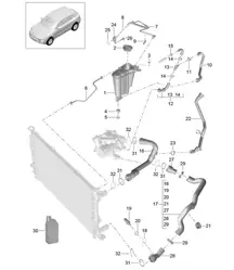 Système de refroidissement du liquide de refroidissement / Vase d'expansion du liquide de refroidissement (Modèle : CNCC,CNC, CYNA,CYPA, CYP,CYNB) 95B.1 Macan 2.0L 2014-18