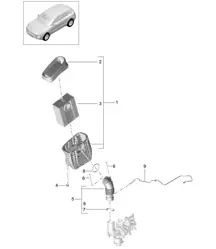 Air filter with connecting parts (Model: CNCC,CNC, CYNA,CYPA, CYP,CYNB) 95B.1 Macan 2.0L 2014-18