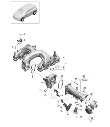 Collettore di aspirazione/Adattatore valvola a farfalla/Alloggiamento guida aria (Modello: CDUD,CTBA, CTBB,CTBC) 95B.1 Macan 3.0L Diesel 2014-18