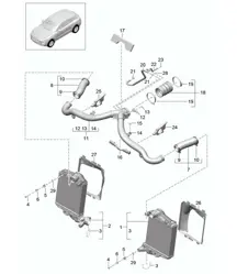 Charge air cooler / Pressure pipe (Model: CTMA,CTM, CTLA,CTL, DCNA,DCN, DHKA,DHK) 95B.1 Macan 3.0L / 3.6L  2014-18