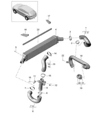 Intercooler/tubo di pressione (modello: CDUD,CTBA, CTBB,CTBC) 95B.1 Macan 3.0L Diesel 2014-18