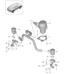 Pompe à air secondaire (Modèle : CTMA,CTM, CTLA,CTL, DCNA,DCN, DHKA,DHK) 95B.1 Macan 3.0L / 3.6L 2014-18