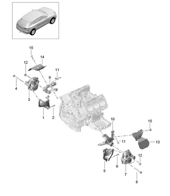 Diagram 109-020 Porsche Cayenne 9PA (955) 2003-2006 Engine