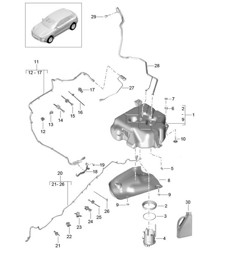 Exhaust gas treatment system (Model: CTBA,CTBB, CTBC+ PR:2G0,1E9) 95B.1 Macan 3.0L Diesel 2014-18 Exhaust gas treatment system (Model: CTBA,CTBB, CTBC+ PR:2G0,1E9) 95B.1 Macan 3.0L Diesel 2014-18