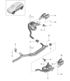 Auspuffanlage / Sportversion / Vorschalldämpfer / Endschalldämpfer (Modell: CTBA,CTBB, CTBC,CDUD) 95B.1 Macan 3.0L Diesel 2014-18