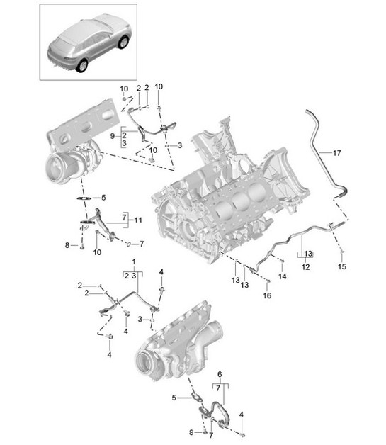 Diagram 202-070 Porsche Cayenne Turbo S E-Hybrid V8 4.0L 550Hp 