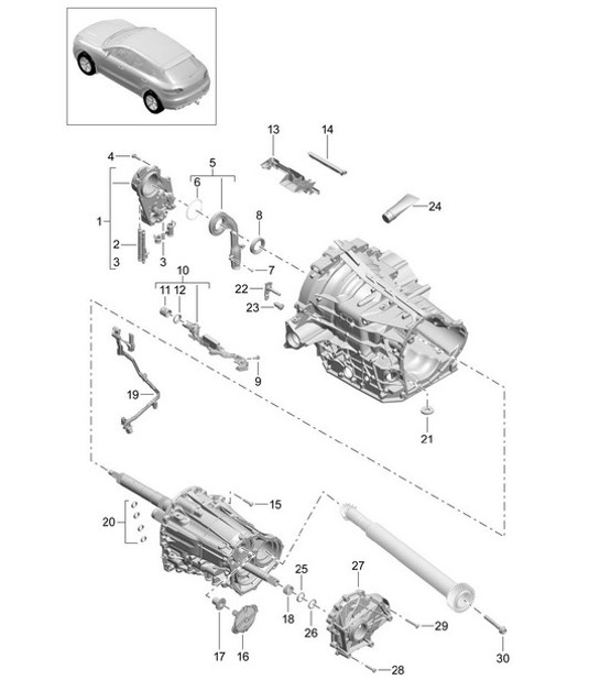 Diagram 340-001 Porsche 991 Cabriolet 4 3.0L (370 Bhp) Transmission