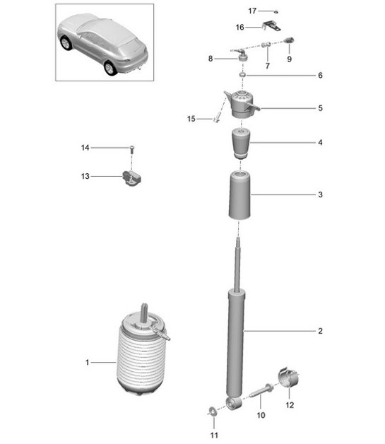 Diagram 502-005 Porsche 卡宴 Turbo S 4.5L 2006>> 后轴