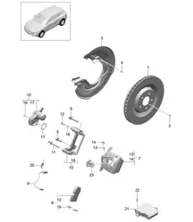 Scheibenbremse / Hinterachse 95B.1 Macan 2014-18