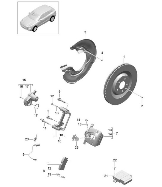 Diagram 603-000 Porsche 996 C2 3.4L 1997-08/01 Ruote, freni