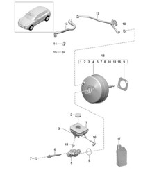 Cilindro maestro de freno / Servofreno / Línea de vacío 95B.1 Macan 2014-18