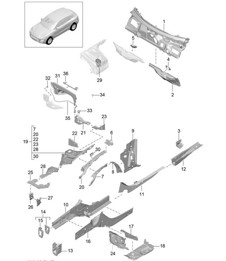 Avantreno / Parti singole 95B.1 Macan 2014-18 Avantreno / Parti singole 95B.1 Macan 2014-18