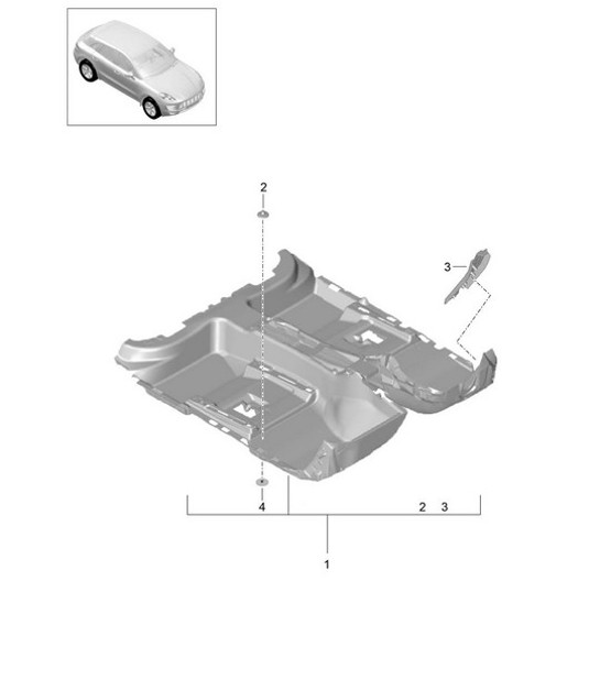 Bodenbelag / Abdeckung / Fußstütze 95B.1 Macan 2014-18