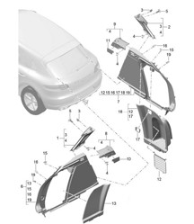 Garniture / Pour coffre à bagages / Montant D - SIDE - 95B.1 Macan 2014-18