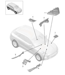 Schalldämpfer / Frontpartie / Abdeckung 95B.1 Macan 2014-18