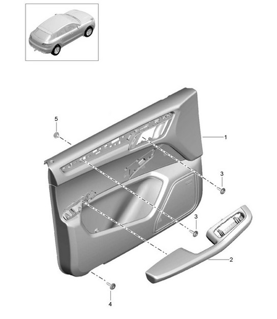 Türverkleidung VORNE / Leder / Alcantara (PR:3LS) 95B.1 Macan 2014-18