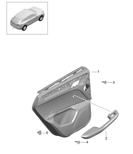 Türverkleidung HINTEN / Leder zweifarbig (PR:3LT) 95B.1 Macan 2014-18