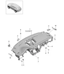 Instrument panel trim / Upper part / with: Fasteners 95B.1 Macan 2014-18