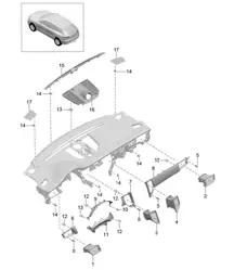 Zubehör / Instrumententafelverkleidung / Oberteil 95B.1 Macan 2014-18