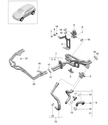 Heizung / mit: Standheizung (Modell: Benzin, V6 BT PR:DU0,DU1, D4A) 95B.1 Macan 3.0L / 3.6L V6 BT 2014-18