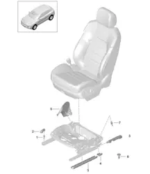 Sitzschiene / Abdeckung / Sicherungselement / Seat 95B.1 Macan 2014-18