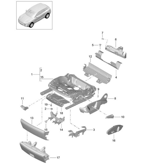 Sitzgestell / Zubehör / Verkleidung 95B.1 Macan 2014-18