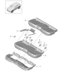 Foam part / Seat cover / Seat cushion  95B.1 Macan 2014-18