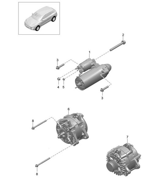 Diagram 902-005 Porsche Cayman 718C (982C) 2017>> Electrical equipment