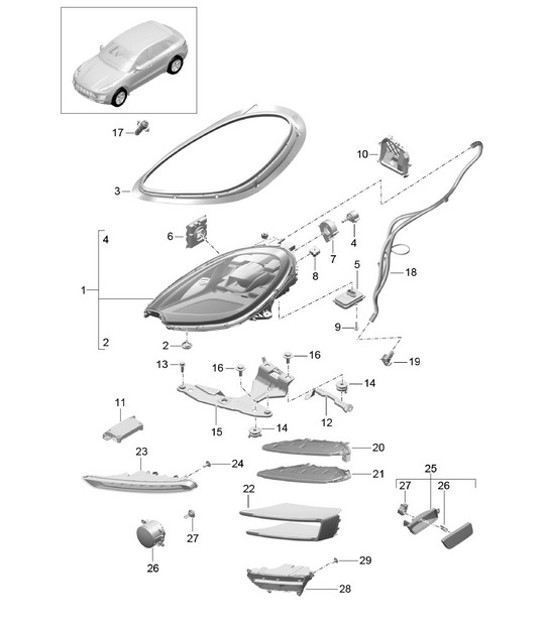 Diagram 905-001 Porsche Cayenne S/GTS 4.8L 2007>> Electrical equipment