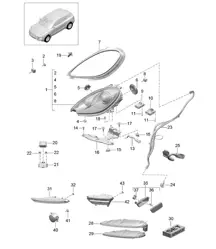 Phares XENON / Répétiteur de clignotants / Antibrouillards (PR:8BC,8BE, 8EA,8JD,8BB, 8JE,8BZ,8EF) 95B.1 Macan 2014-18