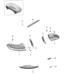 Rückleuchte / Zusatzbremsleuchte / Kennzeichenleuchte 95B.1 Macan 2014-18