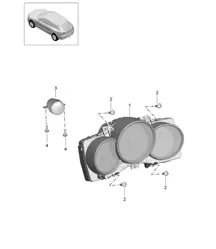 Combi-instrument / Cadran / Argent-noir / Chronomètre (PR:7V0,7V5, 7V6) 95B.1 Macan 2017>>