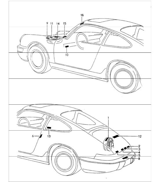 Diagram 001-05 Porsche Macan (95B) MK1 (2014-2018) Accessories & others 