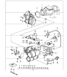 l-jetronic: flap connection, suction housing, magnesium 964 M64.01/02 1989-94