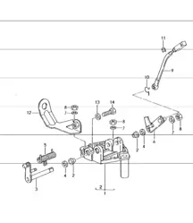 Halterung, Gasgestänge 964 TURBO M30.69 und M64.50 1991-94